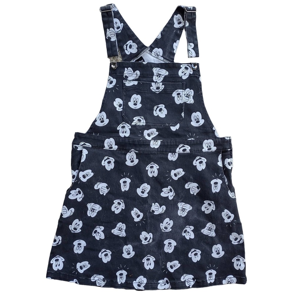 Hot Topic Black and White Mickey Face Pinafore Dress - Picture 2 of 7
